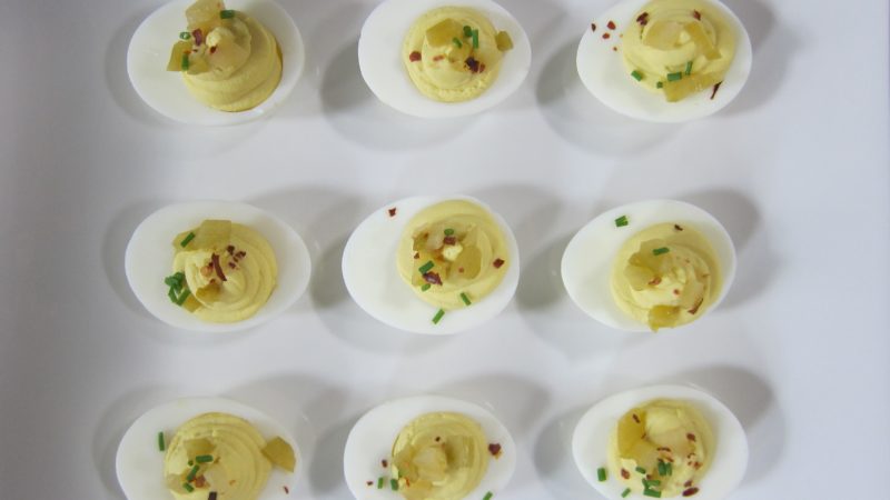 Preserve Periodical Recipes & Ideas: Deviled Eggs with Pickled Green Tomatoes